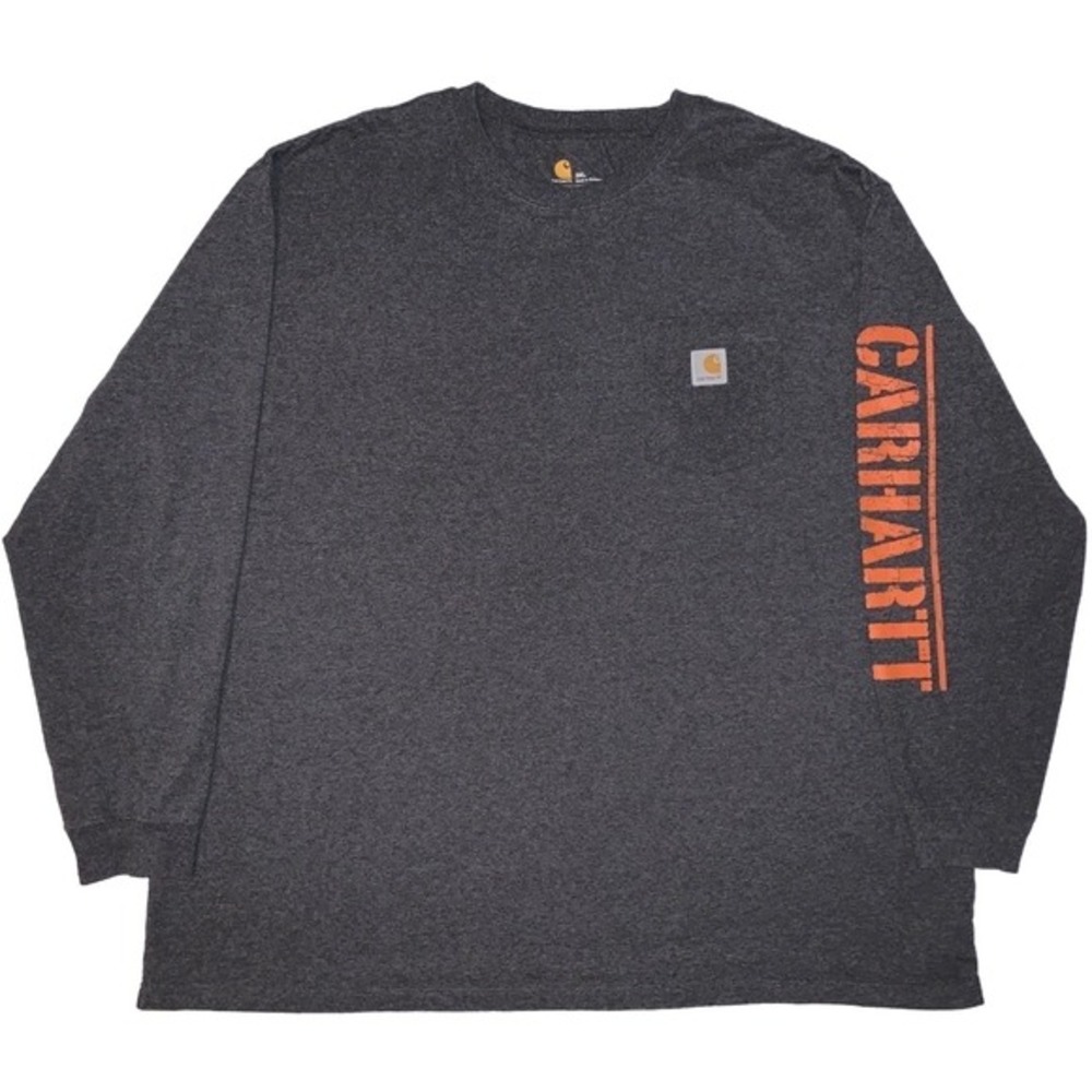 Carhartt Men's 3XL Original Fit Gray T-Shirt Long Sleeve Chest Pocket Workwear